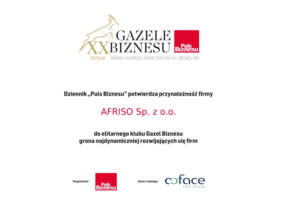 Gazele Biznesu 2019 dla AFRISO